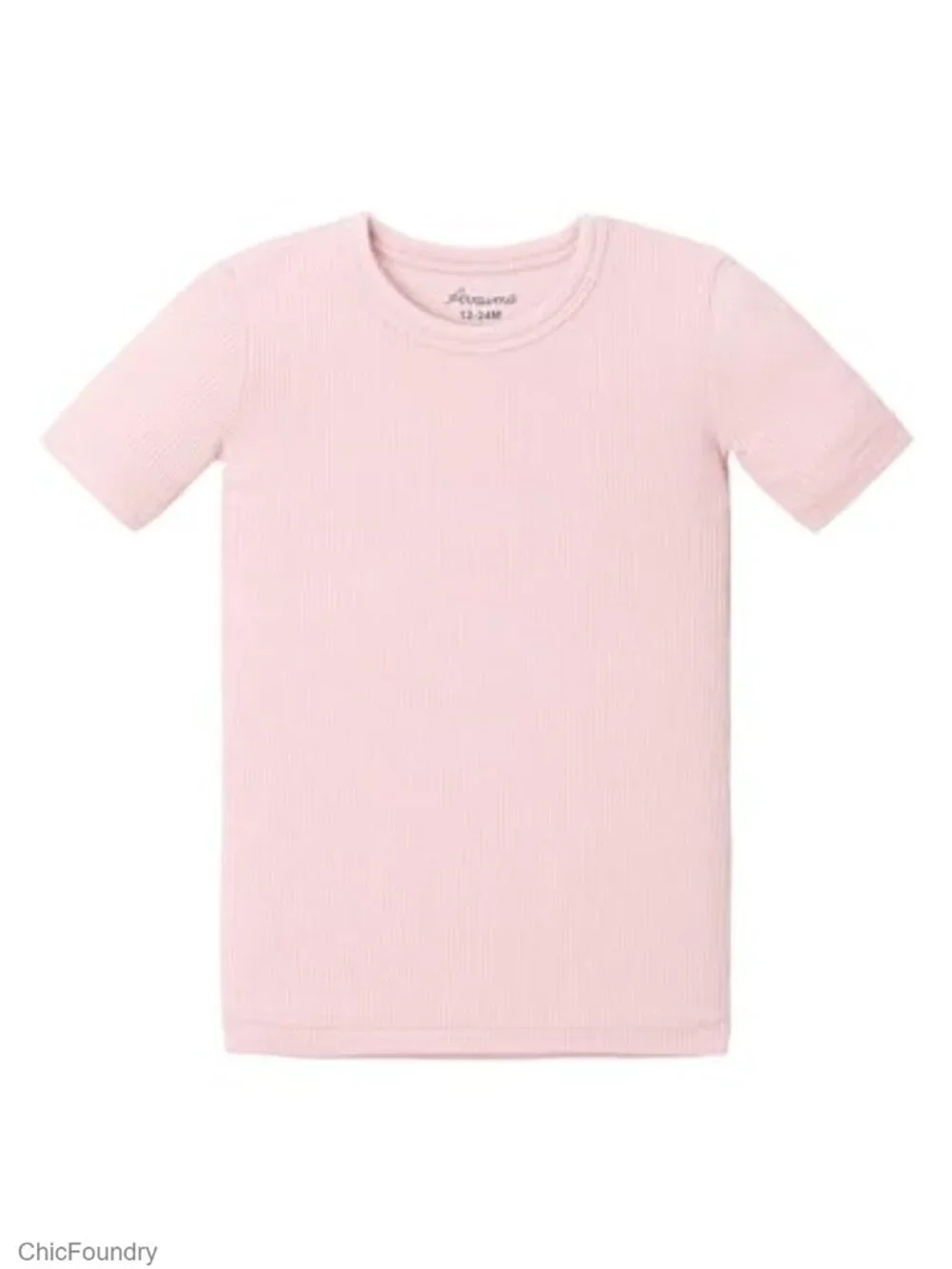Toddler Ribbed Knit Pajama Set Short Sleeve Sleepwear 2-Piece